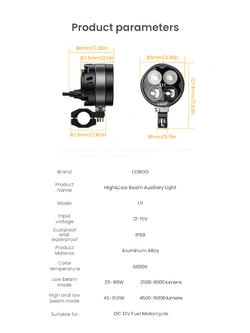 Lampy LED LOBOO L11 drogowe i pomocnicze mijania [15 000 lumenów]