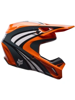 Kask enduro dziecięcy Fox V1 Draft czarno-biało-pomarańczowy