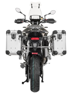 Zestaw: kufry boczne z anodowanego aluminium srebrne "And-S" Zega Evo + stelaże srebrne Touratech Triumph Tiger 900 Rally / Pro / GT / GT Pro (20-) (31+38L)