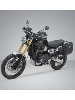 Zestaw: sakwa boczna Legend Gear LC2 + stelaż SLC SW-Motech Triumph Scrambler 1200 X (24-)/ XC (18-23)/ XE (18-) czarna [poj.: 13.5 l; na lewą stronę]