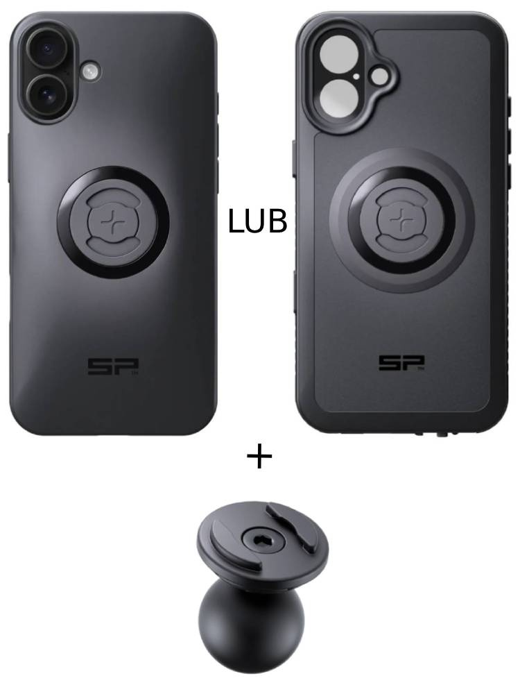 Zestaw: etui na telefon iPhone 16 Plus + uchwyt kulowy Pro SPC+ SP Connect