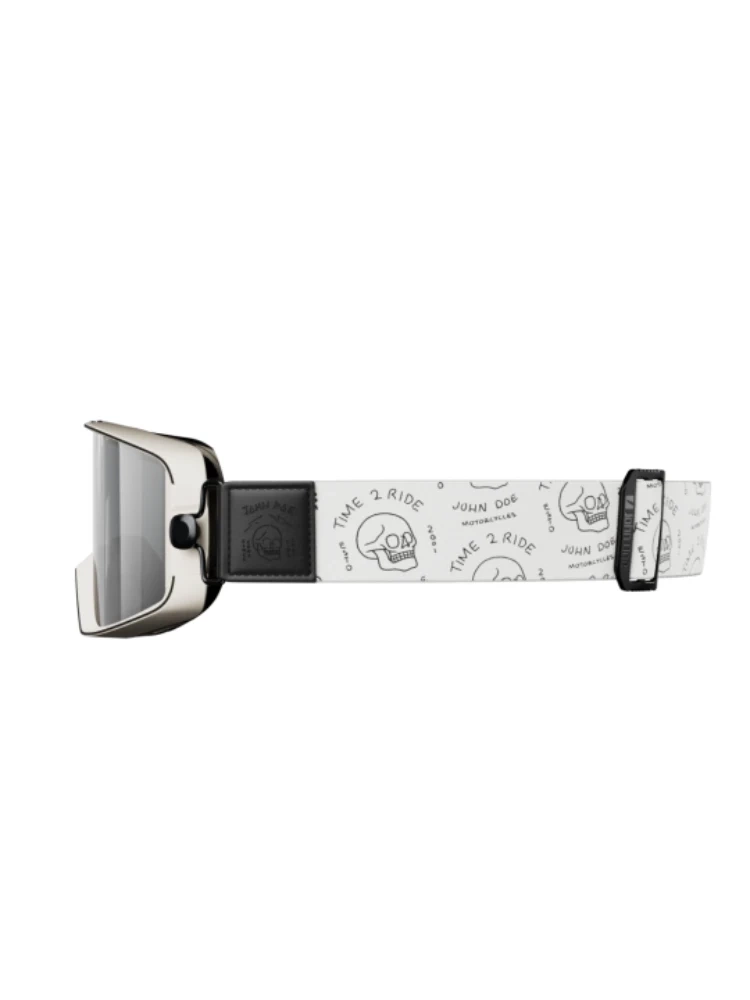 Gogle motocyklowe John Doe Skull biało-czarne