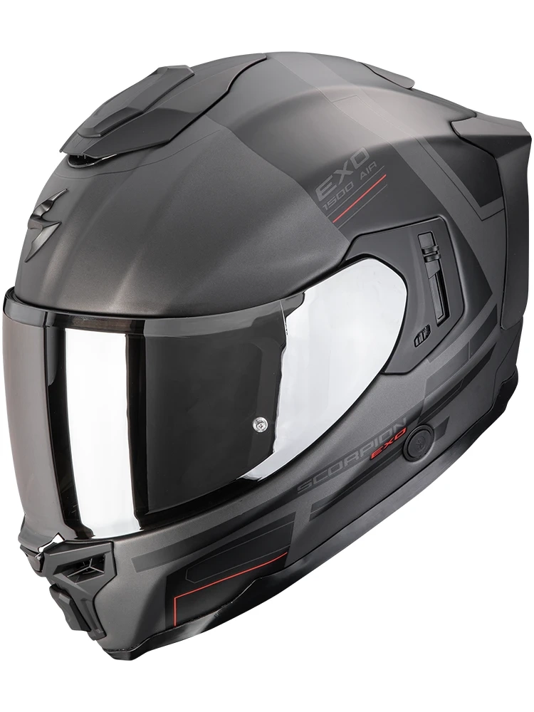 Kask integralny Scorpion EXO-1500 AIR Dual srebrno-czarno-czerwony matowy