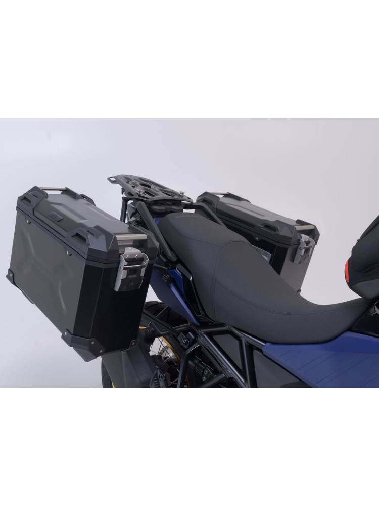 Zestaw: kufry boczne 45/37 + kufer centralny TRAX ADV + stelaże SW-MOTECH do motocykla Suzuki V-Strom 800DE, V-Strom 800 (23-)
