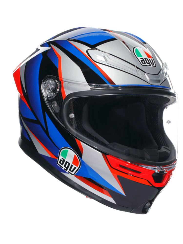 Kask integralny AGV K6 S Slashcut czarno-niebiesko-czerwony