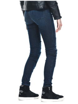 Jeansy motocyklowe damskie Dainese Denim Brushed Skinny Tex niebieskie