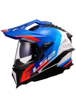 Kask integralny LS2 MX701 Explorer Spire niebiesko-biało-czerwony
