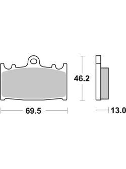 Klocki hamulcowe Brembo SP Suzuki C 1500 Intruder (05-07)/ VL 1500 Intruder LC (98-06) [na tył, kpl. na 1 tarczę]