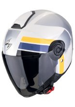 Kask otwarty Scorpion Exo-City II Blur biało-srebrno-żółty