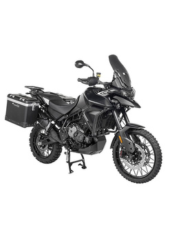 Zestaw: kufry boczne z anodowanego aluminium czarne Zega Pro + stelaże czarne Touratech Triumph Tiger 900 Rally / Pro / GT / GT Pro (20-) (38+45L)