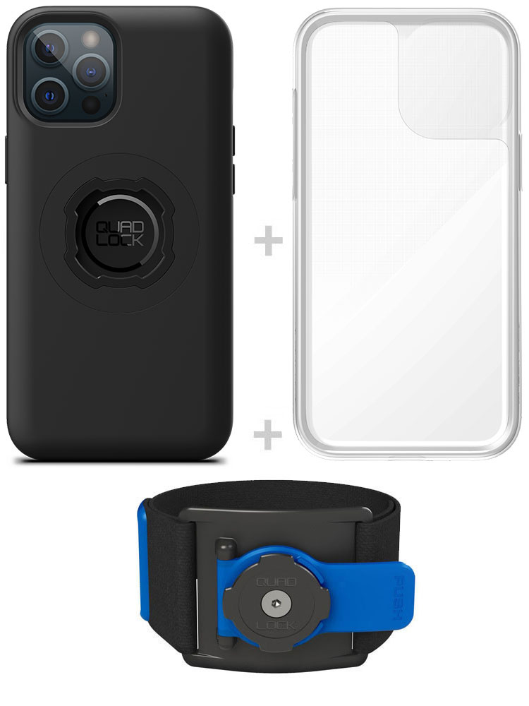 Zestaw do biegania: etui MAG na telefon iPhone 12 Pro Max (magnetyczne) + wodoodporny pokrowiec MAG + opaska sportowa Quad Lock