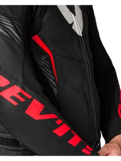 Kurtka motocyklowa skórzana REV’IT! Argon 3 Pro czarno-fluo czerwona