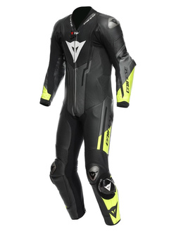 Kombinezon motocyklowy jednoczęściowy Dainese Misano 3 D-Air [z poduszką powietrzną] [wersja perforowana] czarno-szaro-żółty