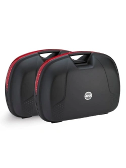 Zestaw kufrów bocznych GIVI Monokey E360N czarnych z czerwoną wstawką [poj.: 2 x 40l]