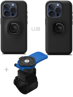 Zestaw: etui na telefon iPhone 15 Pro + uchwyt Quad Lock montowany za pomocą paska z szybkozłączką