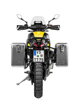 Zestaw: kufry boczne srebrne Zega Mundo + stelaże czarne Touratech Aprilia Tuareg 660 (21-) [poj.: 31+38l]