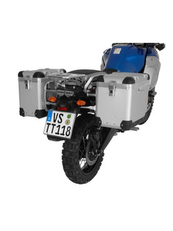 Zestaw: kufry boczne z anodowanego aluminium "And-S" Zega Pro + stelaże srebrne Touratech Yamaha XT1200Z / ZE Super Tenere (38+45L)