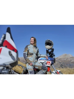 Kurtka motocyklowa tekstylna damska Klim Sedona szaro-brązowa