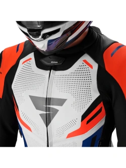 Kurtka motocyklowa skórzana Shima Mission ST G2 niebiesko-biało-czerwona