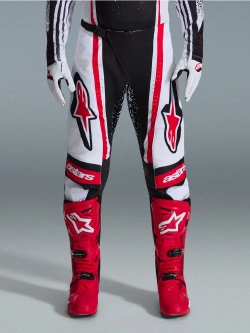 Spodnie cross Alpinestars MX Techstar Nomur biało-czarno-czerwone
