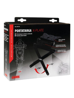 Uniwersalne mocowanie tablicy rejestracyjnej Lampa X-Plate z regulacją nachylenia aluminiowe czarne