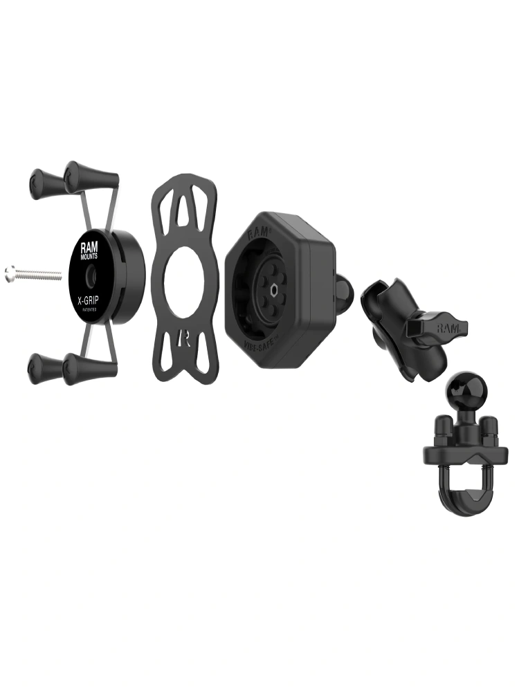 Uchwyt na telefon RAM X-Grip z adapterem tłumiącym wibracje i podstawą w kształcie litery U - krótki