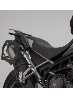 Zestaw: kufry boczne 45/37L + kufer centralny 38L TRAX ADV + stelaże SW-MOTECH do Triumpha Tiger 900 (19-23)/ GT/ Rally/ Pro (19-) srebrne