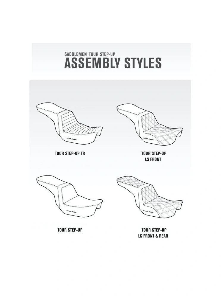 Kanapa motocyklowa dla kierowcy i pasażera Saddlemen Step-Up LS Extended Reach Harley Davidson (wybrane modele) (08-24) czarna