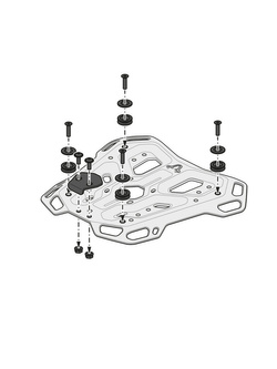 Zestaw: kufer centralny TRAX ADV + stelaż Adventure-rack SW-MOTECH Suzuki V-Strom 1000 / XT WDD0 (16-), V-Strom 1050/XT (19-) , V-Strom 650XT (17-25), V-Strom 1050DE (23-) (pojemność 38 L) czarny 