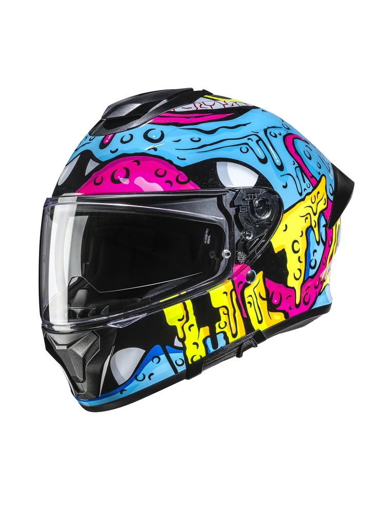 Kask integralny HJC C71 Squeeze niebiesko-żółty