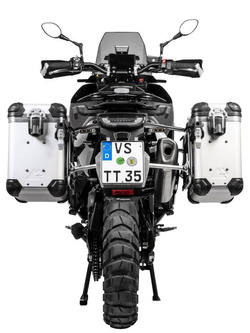 Zestaw: kufry boczne z anodowanego aluminium srebrne "And-S" Zega Evo + stelaże Touratech Husqvarna Norden 901/ Expedition, KTM Adventure 890/ R/ 790/ R [poj.: 31+38l]
