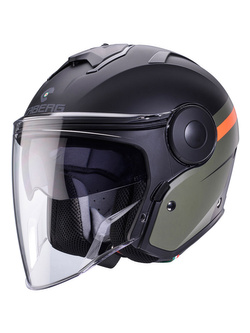 Kask otwarty Caberg Soho Zephyr czarno-zielono-pomarańczowy