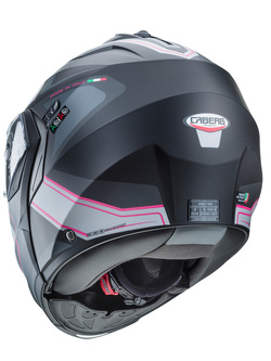 Kask szczękowy Caberg Duke X Tour czarno-szaro-różowy