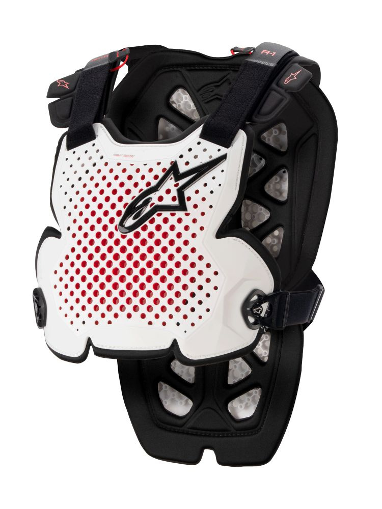 Ochraniacz klatki piersiowej Alpinestars MX A-1 Pro biało-czarno-czerwony
