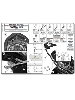 Stelaż pod kufer centralny Monokey, Monolock GIVI Yamaha XJ6 (09-15)/ XJ6 Diversion/ F 600 (09-13)