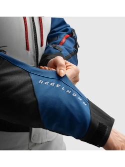 Kurtka motocyklowa damska tekstylna Rebelhorn Hardy 3.0 niebiesko-szaro-czerwona