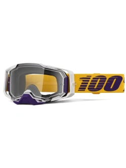 Gogle motocyklowe 100% Armega Koropi z przezroczystą szybką, zielono-niebieskie