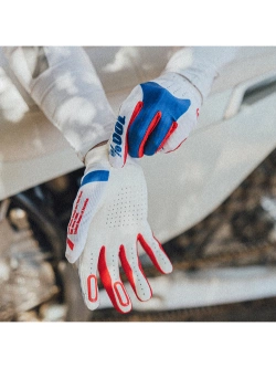Rękawice cross 100% iTrack czerwono-biało-niebieskie