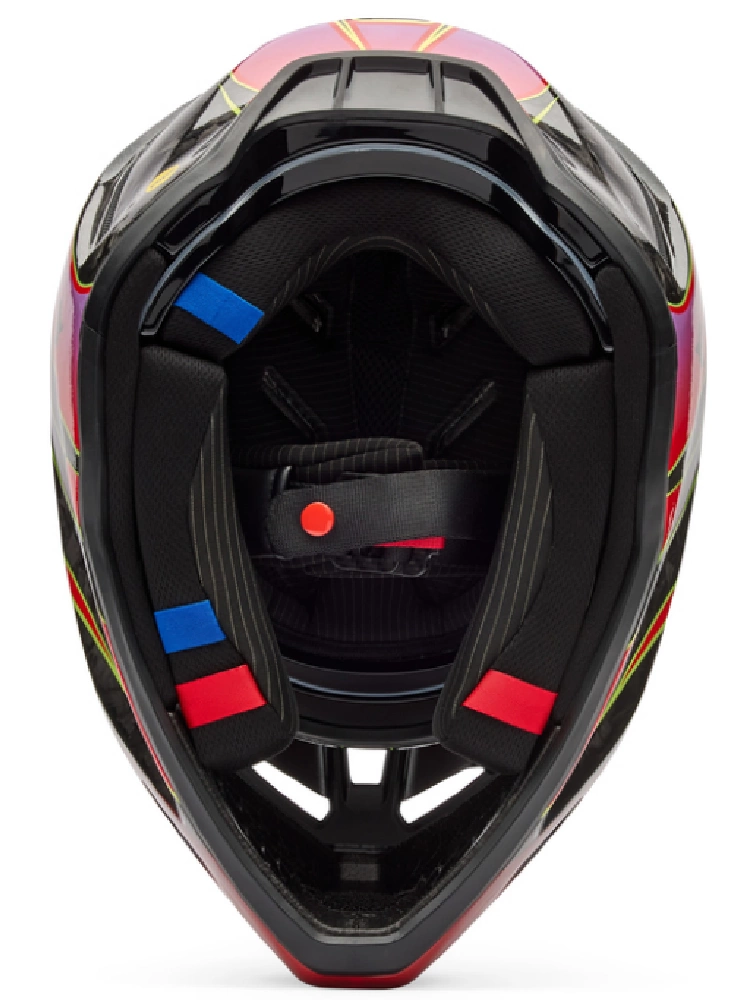 Kask enduro Fox V3 Rs Canvas czarno-czerwono-fioletowy