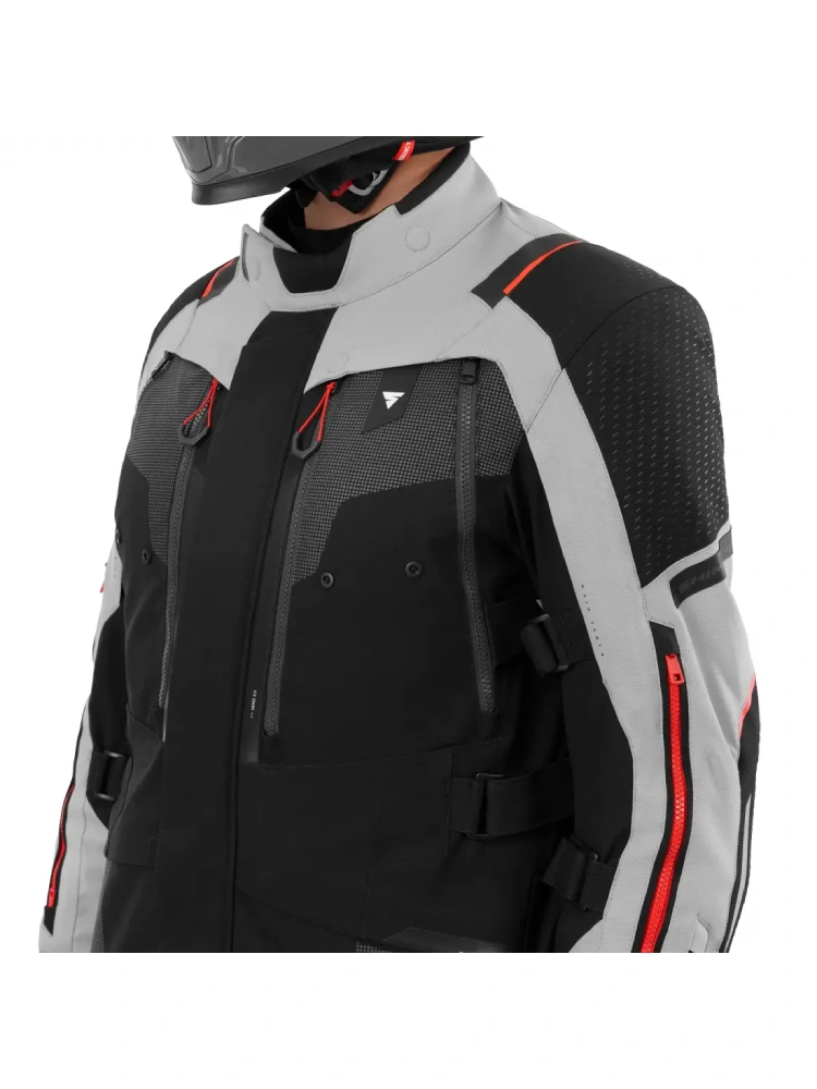 Kurtka motocyklowa tekstylna Shima Hero 3.0 G2 szaro-czerwona