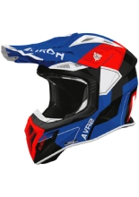 Kask enduro Airoh Aviator Ace 2 Shield niebiesko-biało-czerwony połysk