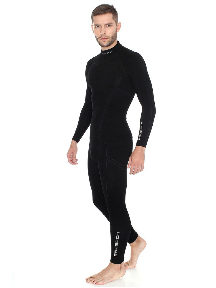 Leginsy męskie BRUBECK EXTREME WOOL długa nogawka czarne