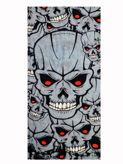 Uniwersalny komin Modeka Skulls Grey