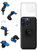 Zestaw na motocykl: etui MAG na telefon iPhone 15 Pro Max (magnetyczne) + wodoodporny pokrowiec MAG + mocowanie Quad Lock
