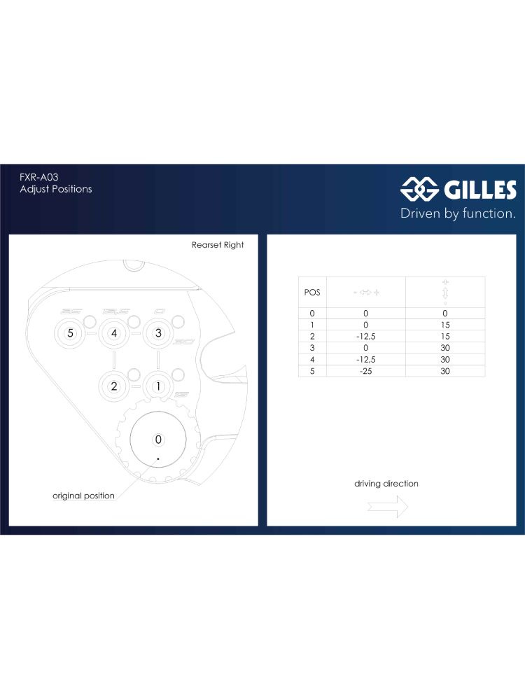 Zestaw regulowanych podnóżków z dźwigniami GILLES FXR-A03-B Aprilia Tuono 660 (21-)/ RS 660 (21-)/ Extrema (23-) czarno-srebrny