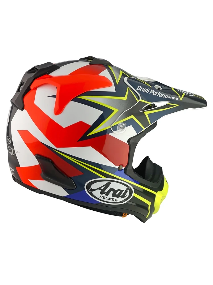 Kask enduro Arai MX-V Evo Stars Stripes czarno-zółto-czerwony