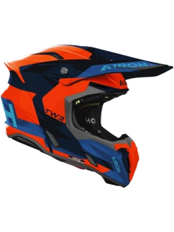 Kask enduro Airoh Twist 3 Fancy czarno-niebiesko-pomarańczowy połysk