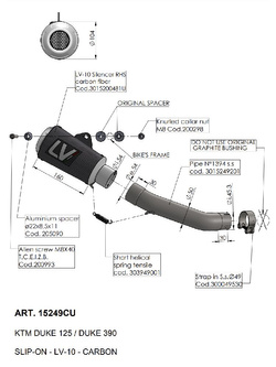 Tłumik motocyklowy LeoVince LV-10 Carbon KTM Duke 125/ 390 (21-23) [włókno węglowe] 