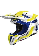 Kask enduro Airoh Twist 3 Dynasty biało-niebiesko-żółty połysk
