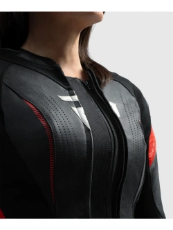 Kurtka motocyklowa damska skórzana Rebelhorn Diva RS czarno-czerwona